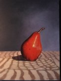 Red pear on mudcloth<br />SOLD